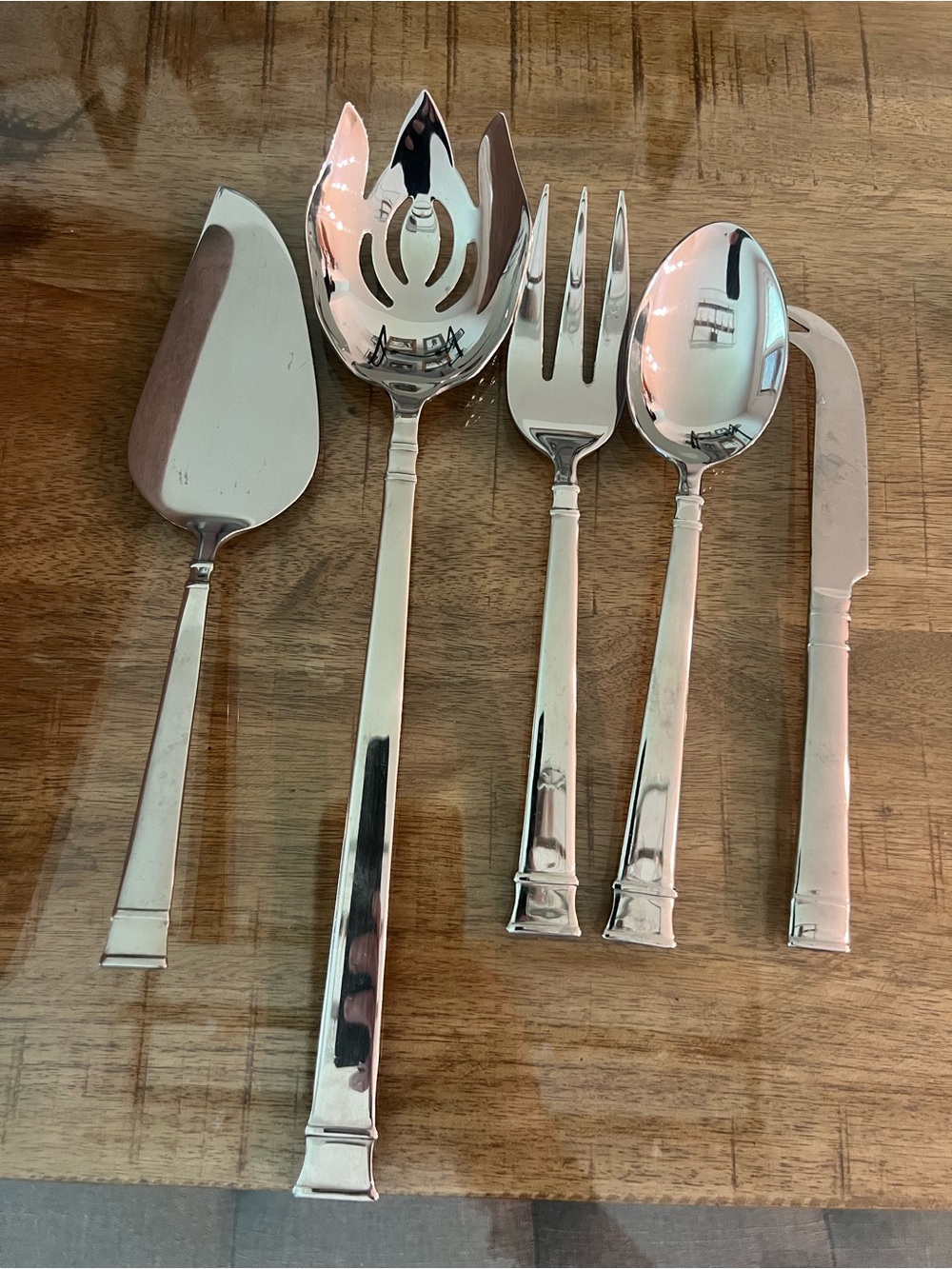 HERITAGE MINT LTD BENTLEY 5 PIECE COMPLETER SET 18/10 STAINLESS SERVING FLATWARE